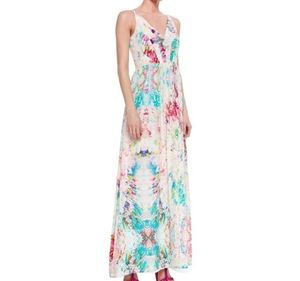 Kelli and Talulah Glam Garden Silk V Neck Maxi XS